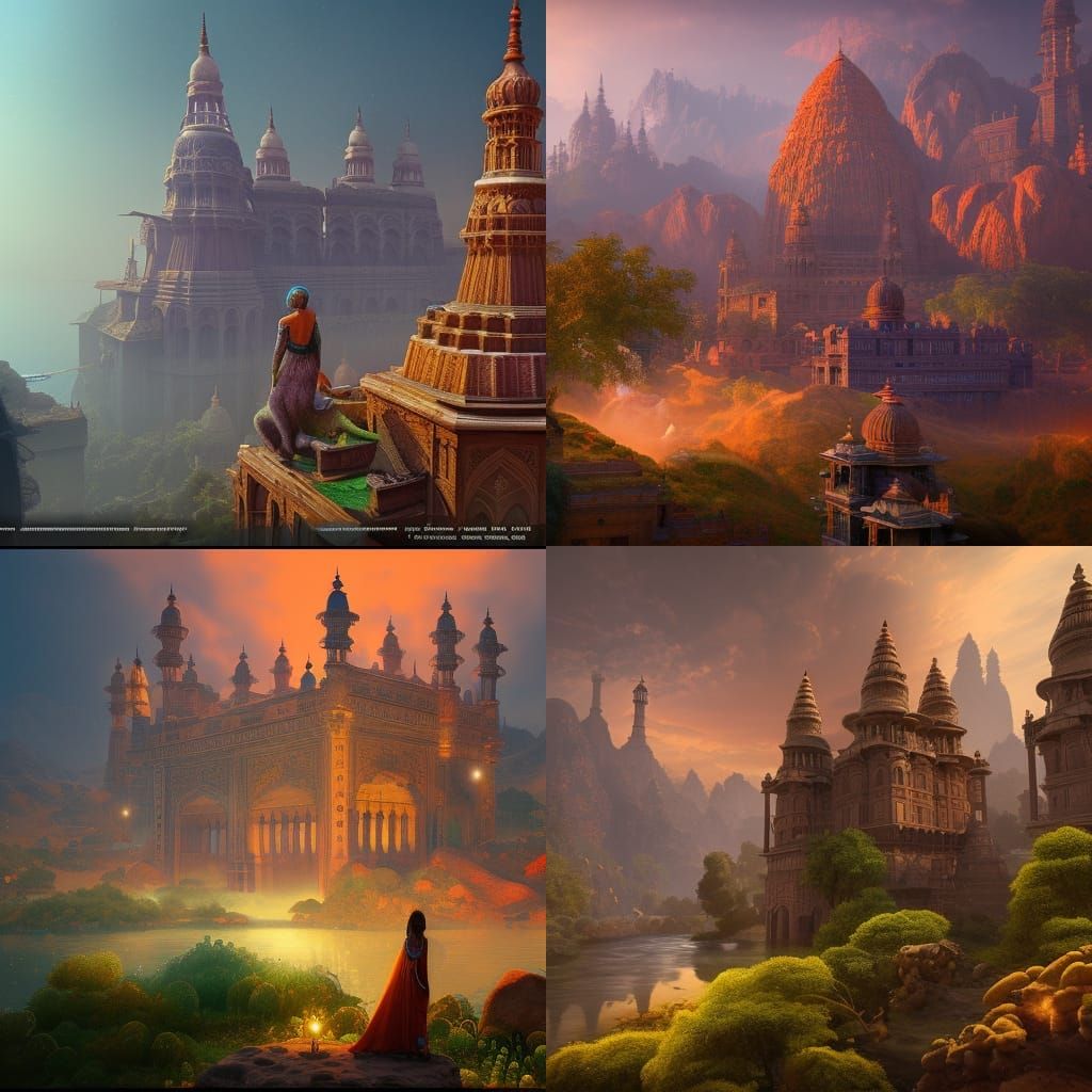 Fantastical India: Detailed Matte Painting in Deep Color