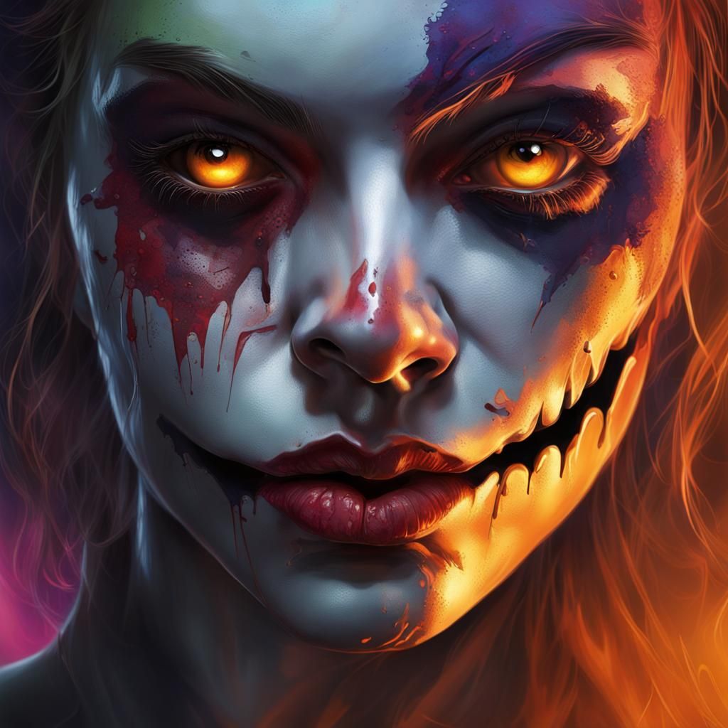 Hyperrealistic Halloween Character in Splash Art Style