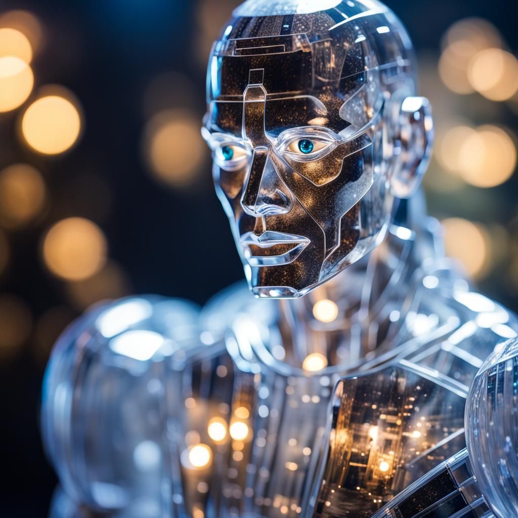 Crystal Android with LED Lights in Professional Photo