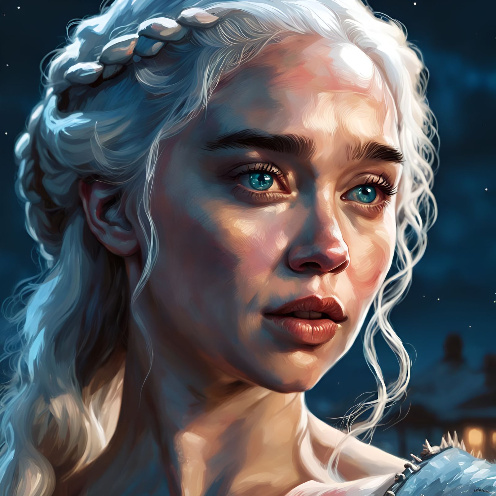 Daenerys Targaryen Portrait in Classic Pin-Up Style