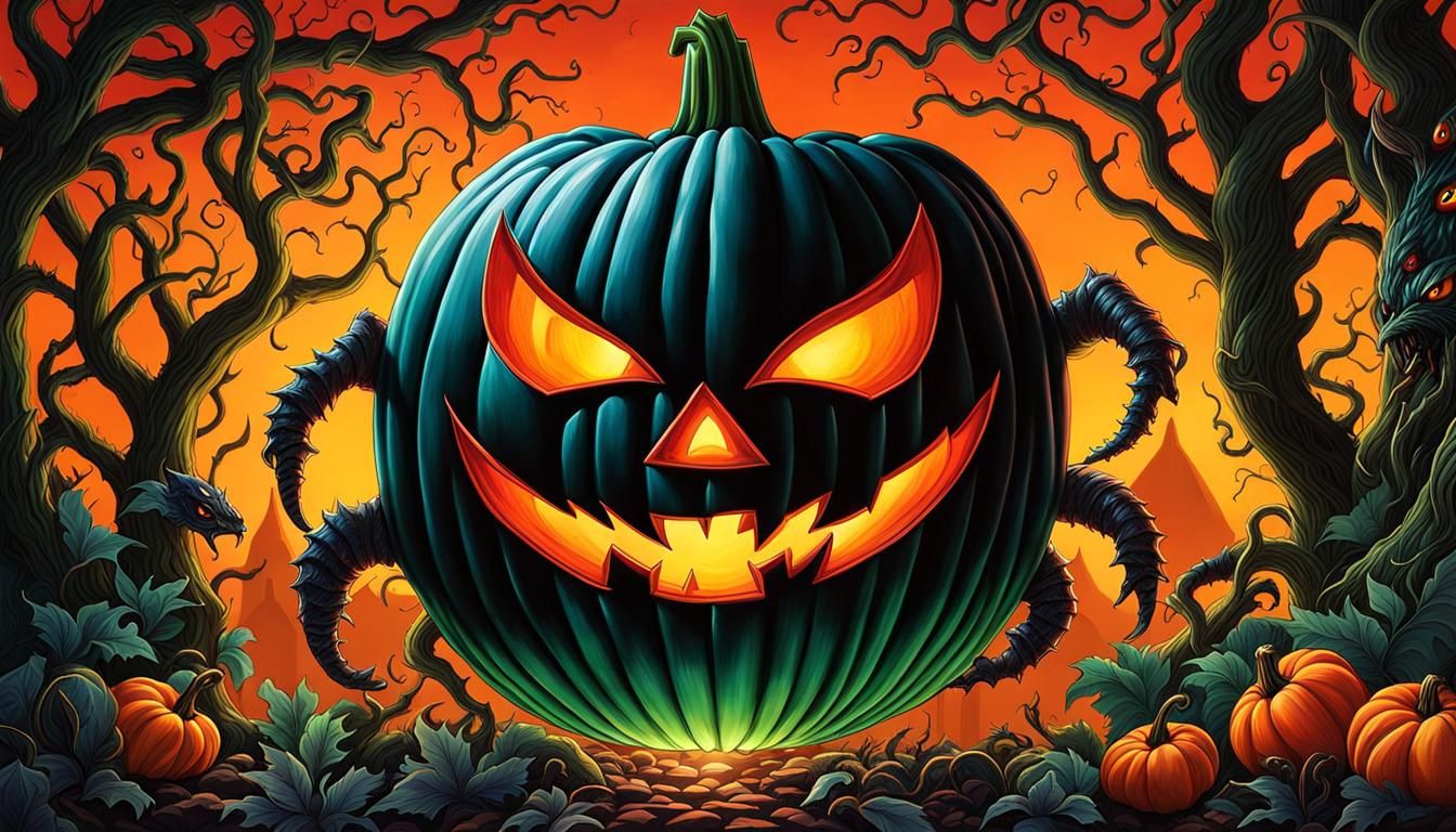 Surreal Demon Knight and Spider Carvings