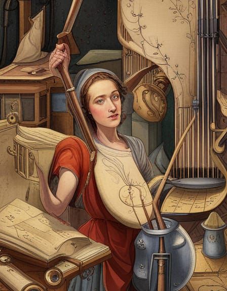 Magical Musical Instruments Playing Card Back Design