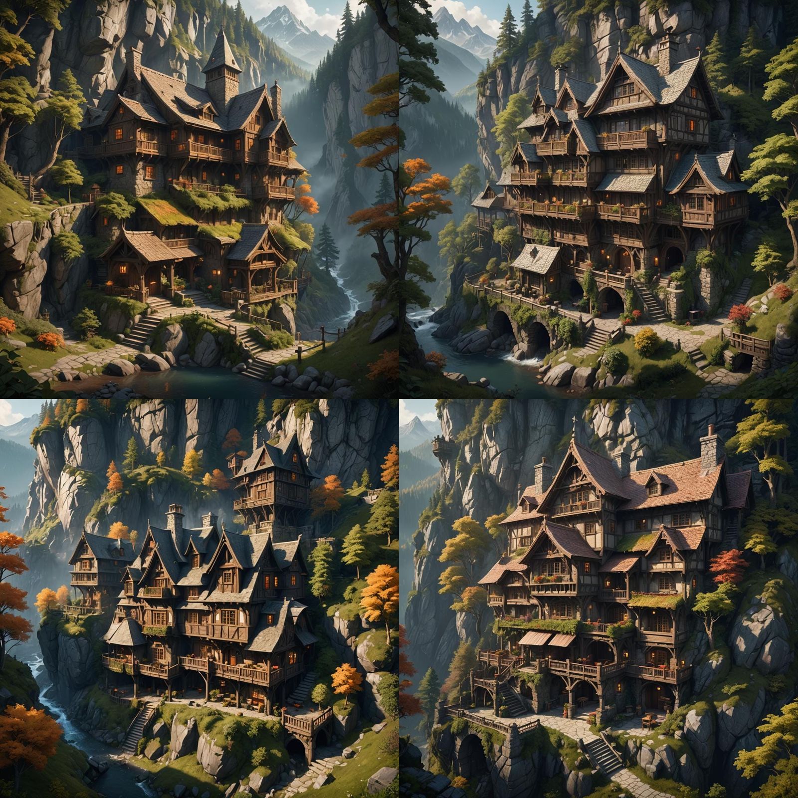 Inviting Inn Inside Dark Forest: Matte Painting