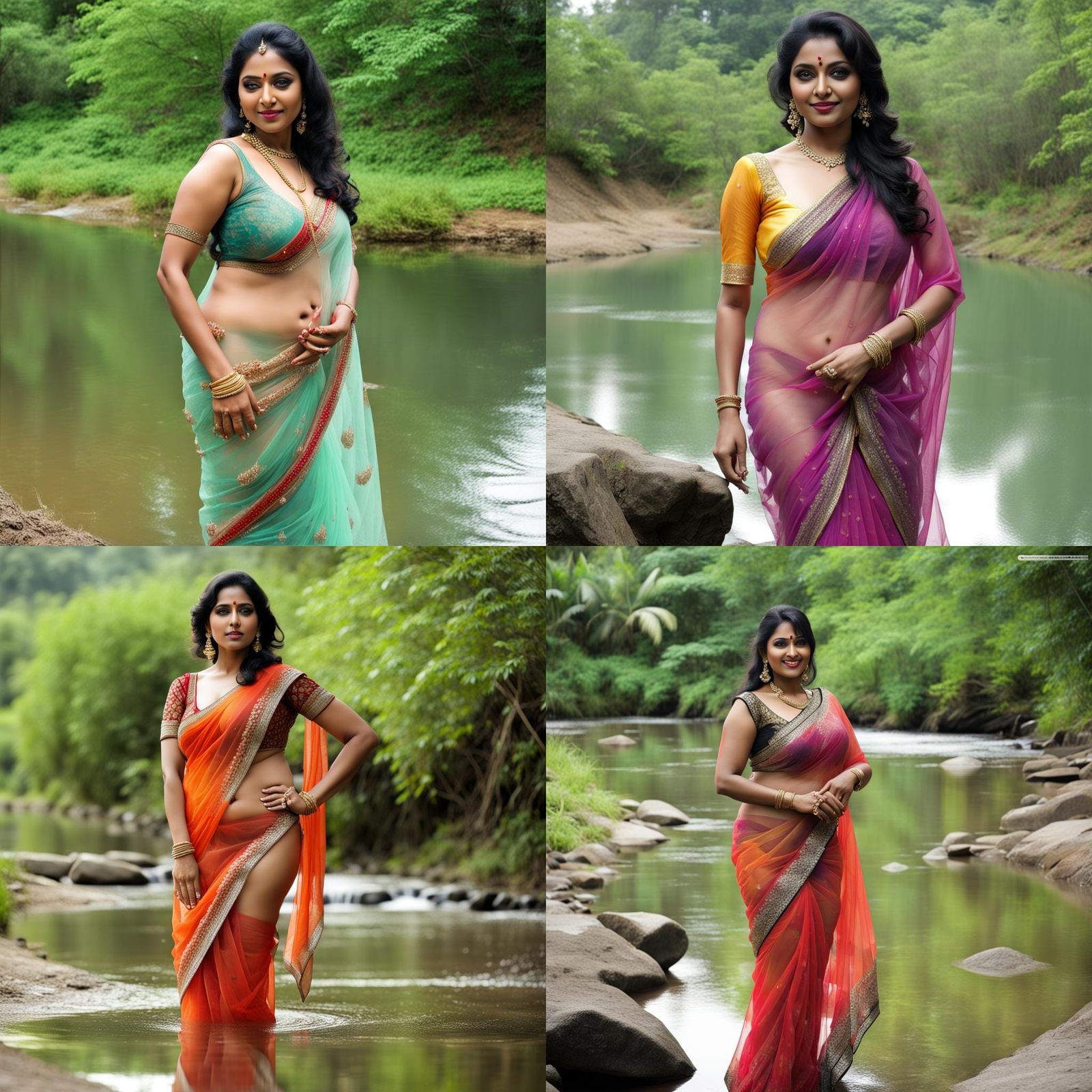 Woman in Saree by Stream