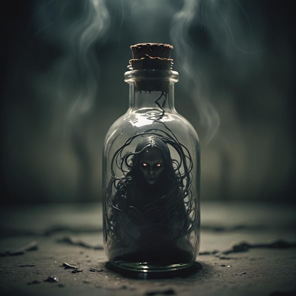 Malevolent Entity Trapped Inside Glass Bottle