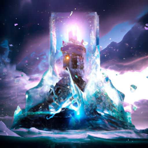 A Lighthouse and Smashing Waves inside a massive Ice