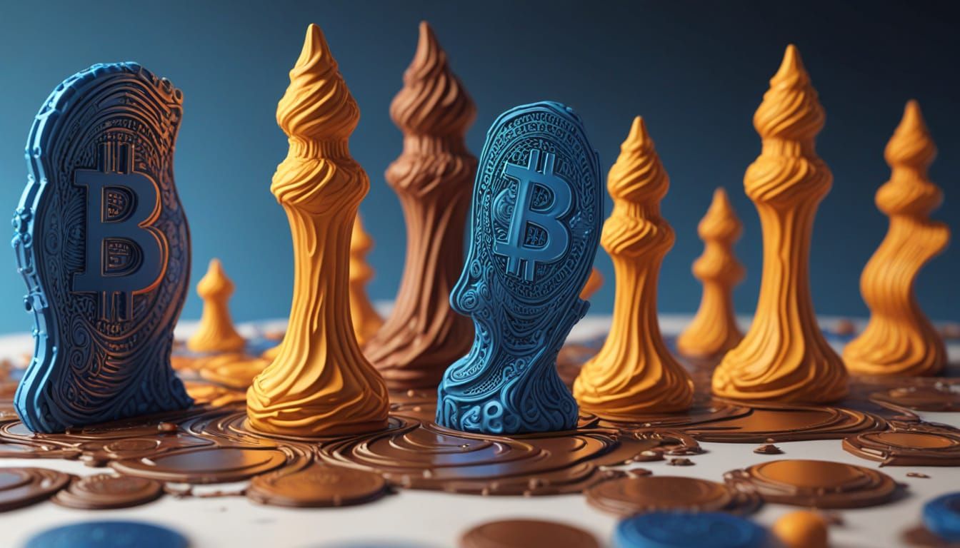 Vibrant Chocolate Bitcoin Shield with Abstract Fractals