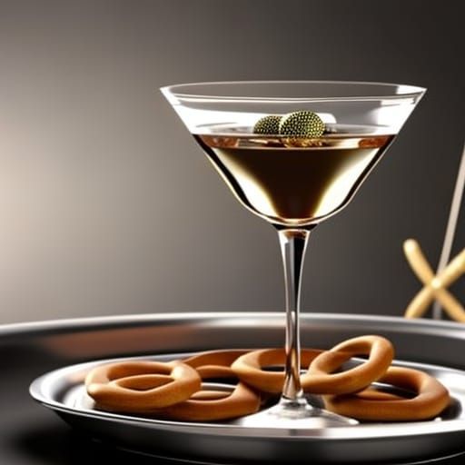Classic Vodka Martini with Olives, 8K Render
