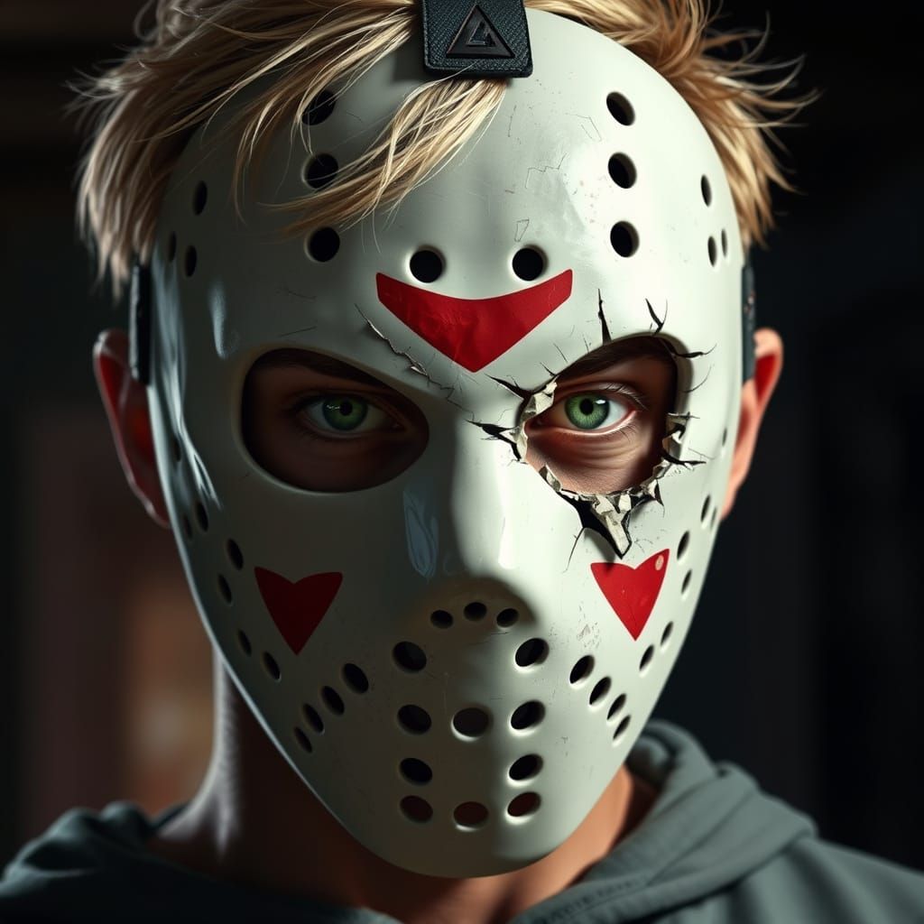 Vigilante Unmasked: Intense, Hyperrealistic Portrait of a Yo...