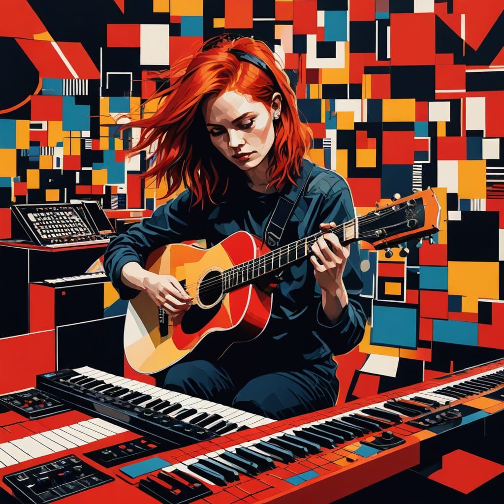 Rocker Chick in Bold Triadic Colors