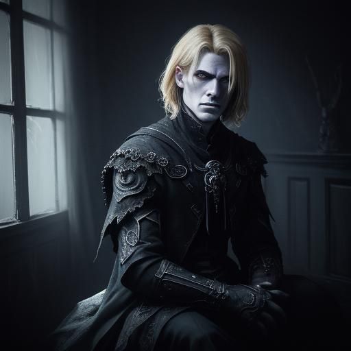 Haunting Dark Fantasy Illustration in Moodily Lit Atmosphere