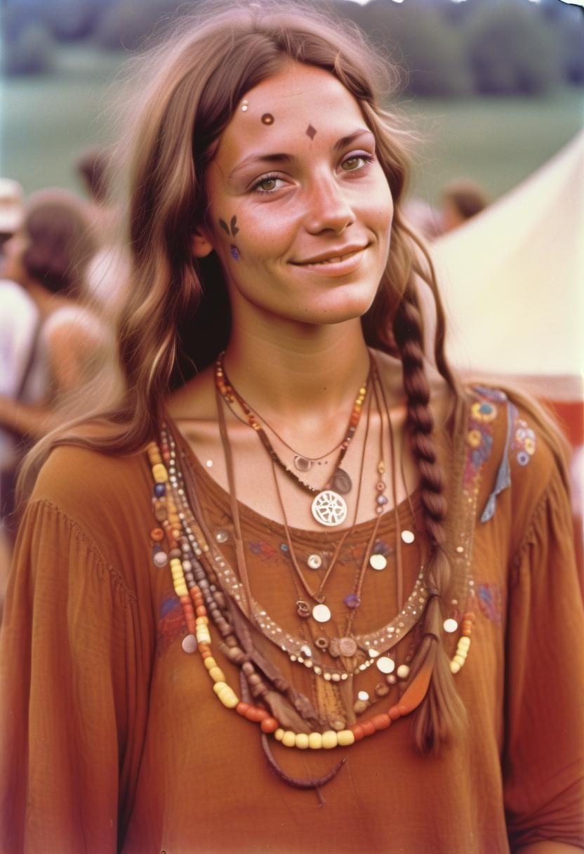 Young Woman at Woodstock Festival, 1969