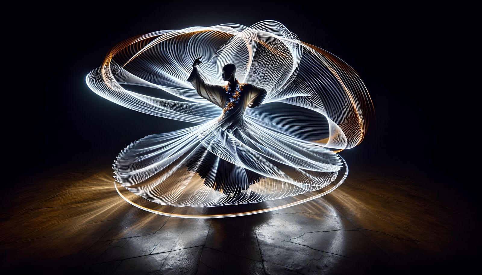 Shaolin monk in movement.