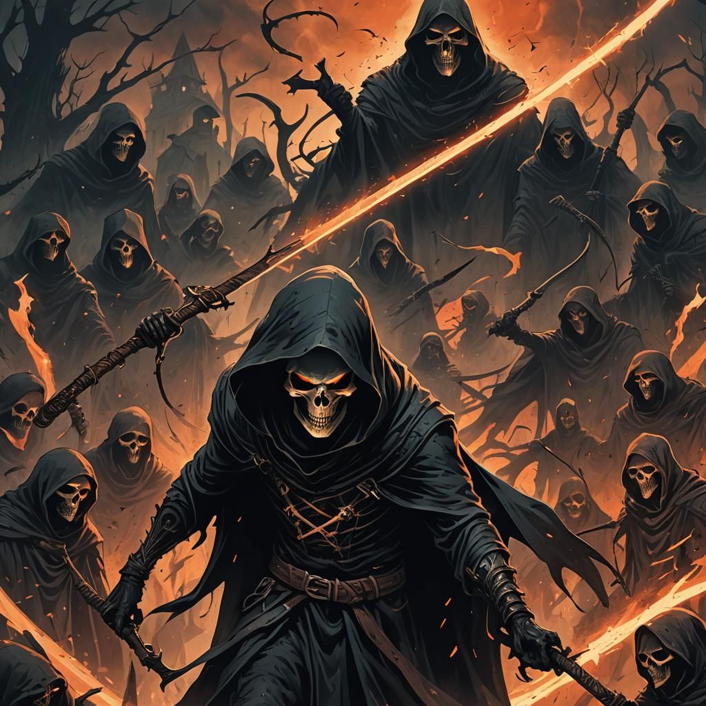 Grim Reaper Illustration in Dark Fantasy Style