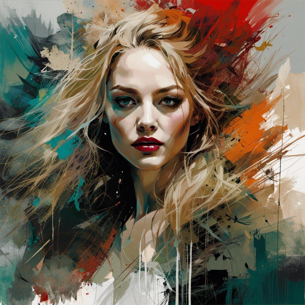 Beautiful Woman Portrait in Dynamic Realism Style