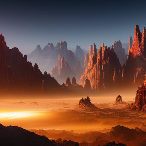 Detailed Solar System Matte Painting in Deep Color