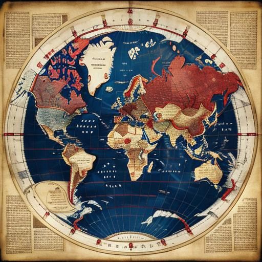 Ornate Parchment Map with Paths and Symbols