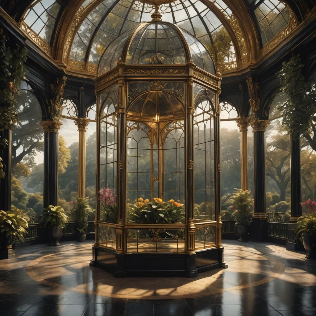 Glass Box in Iron Pavilion, Digital Matte Painting