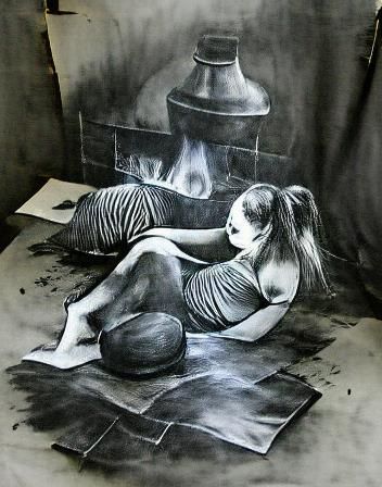 Sad Homeless Woman Begging on Street