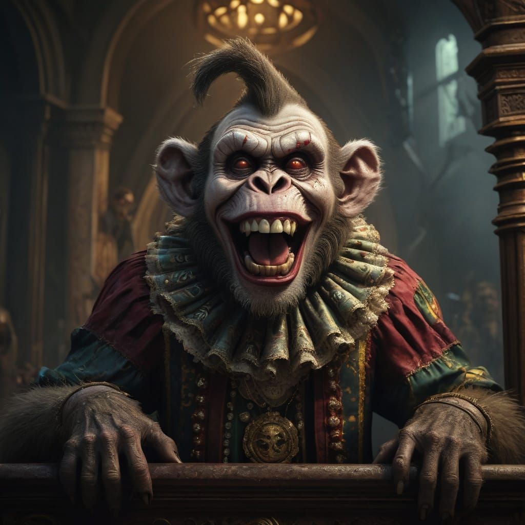 Epic Cinematic Digital Painting of a Grinning Minister