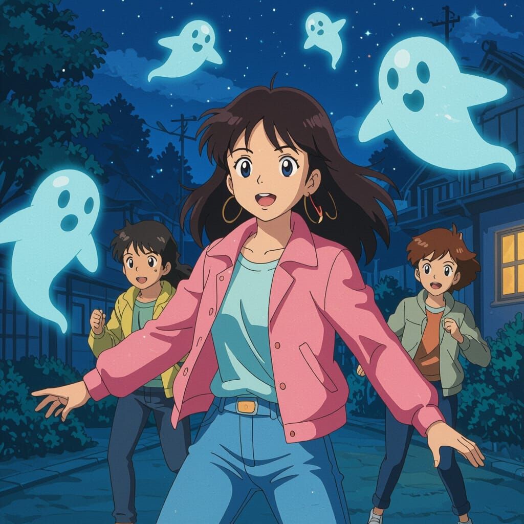 Anime Heroine Saves Friends from Evil Spirits