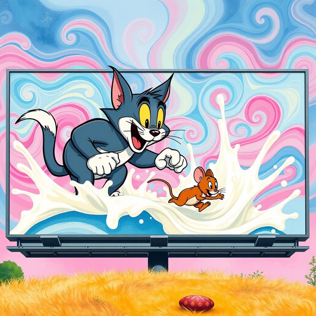 Tom Chases Jerry in Whimsical Candyland Wonderland