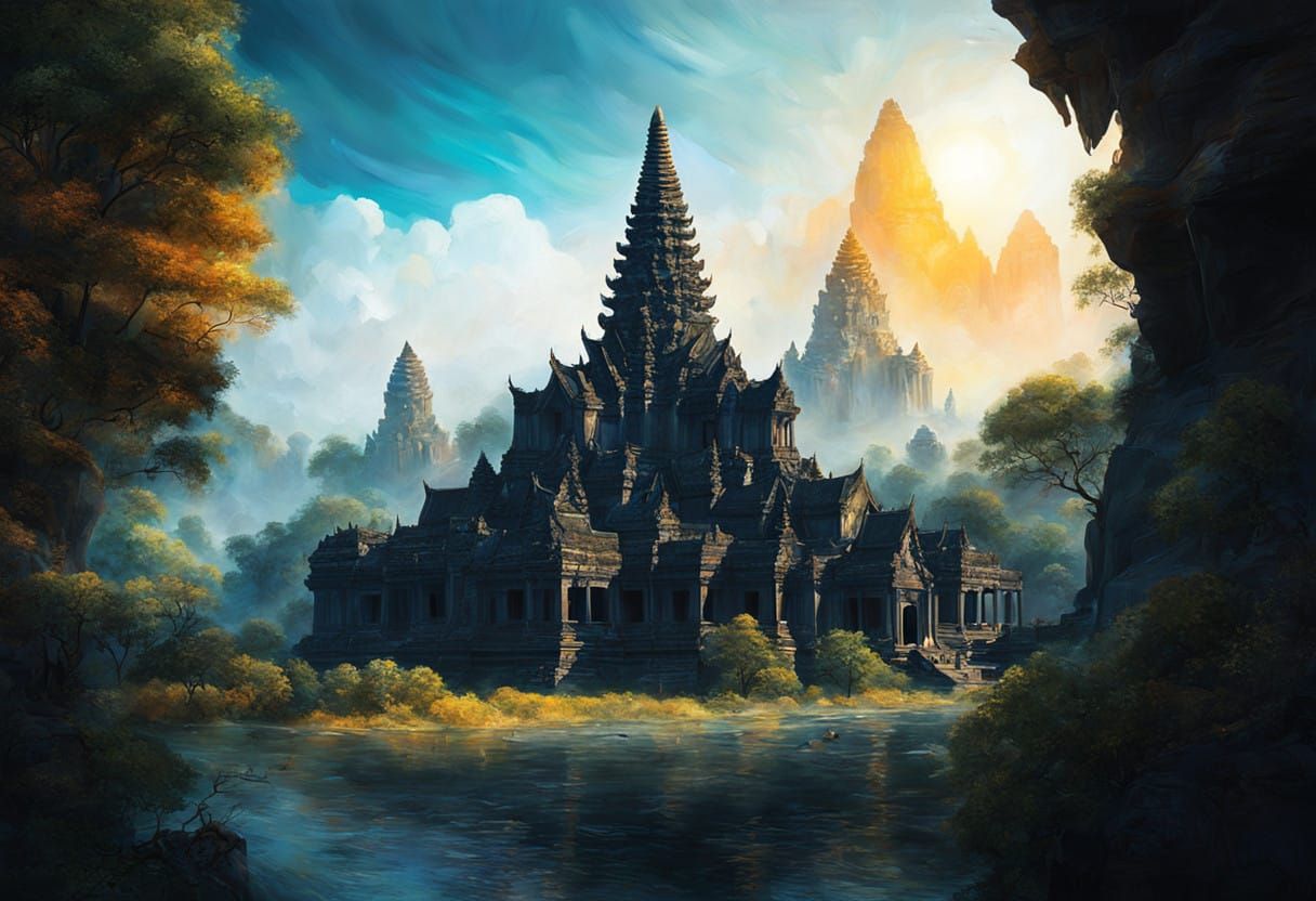 Ethereal Fantasy Realm of Glowing Angkor Wat