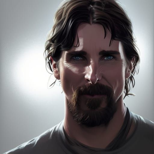 Christian Bale Portrait in Artstation Style