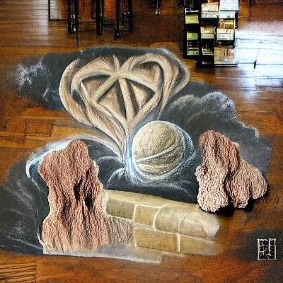 Earthy Romanesque Abstract Chalk Art