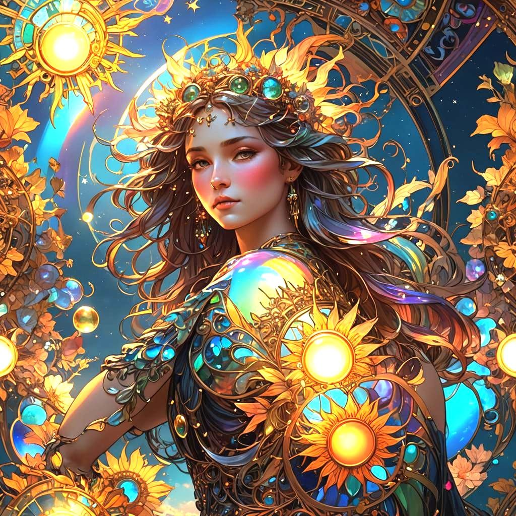 Iridescent Sun Sky with Rainbow Shimmers