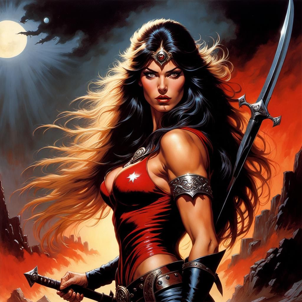 Mysterious Red-Haired Girl Ready for Battle