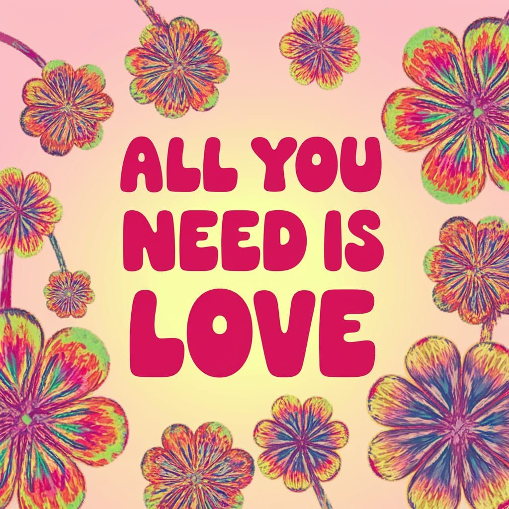 Vibrant Psychedelic Floral Artwork Celebrates Love