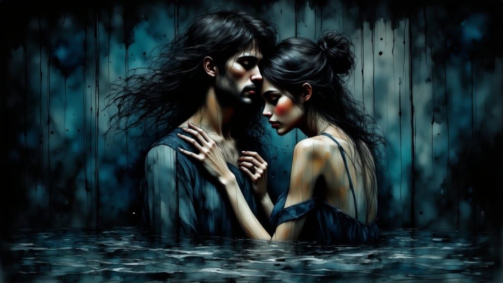 Heart-wrenching Embrace on Icy Waters