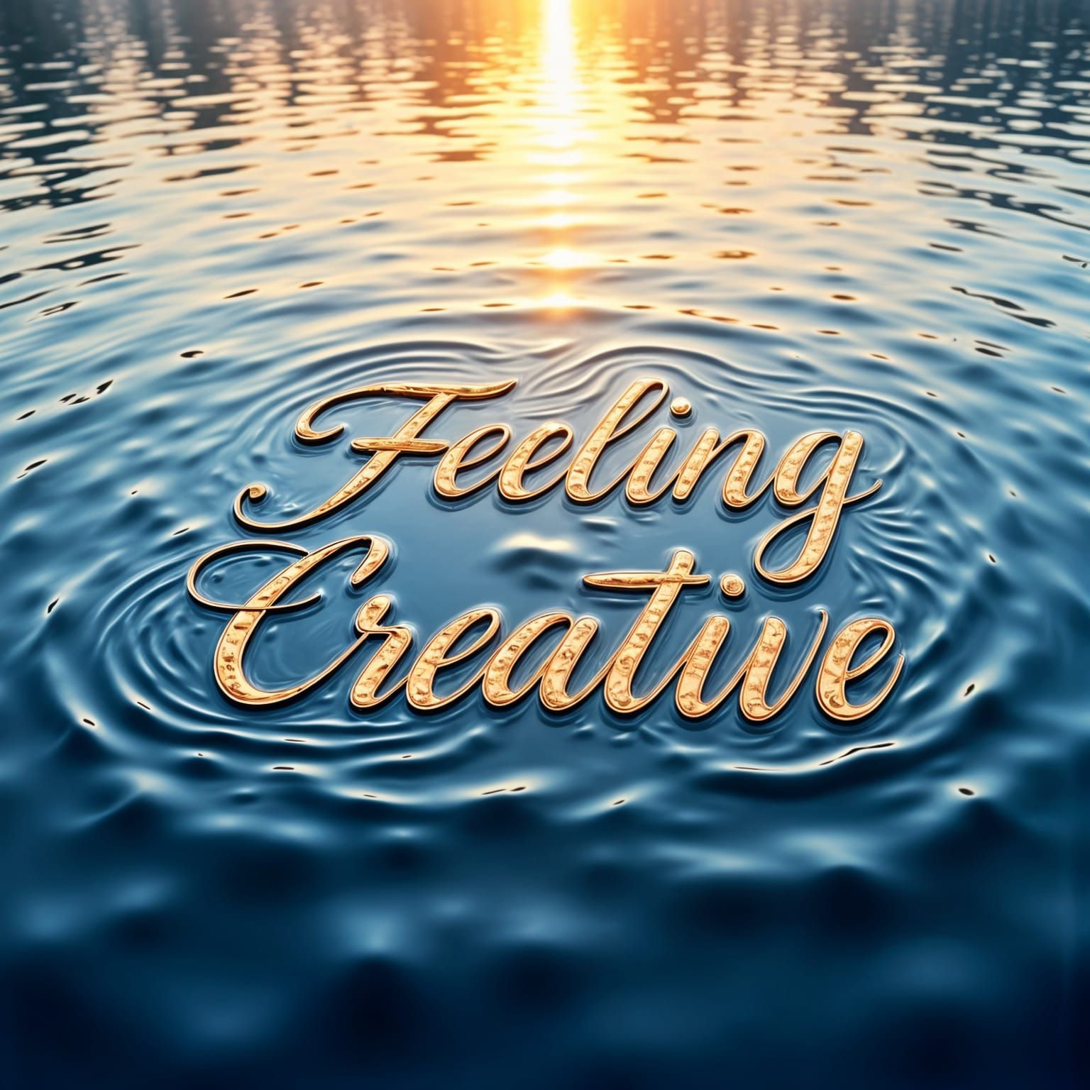 Ripples Spell Out 'Feeling Creative' in Water