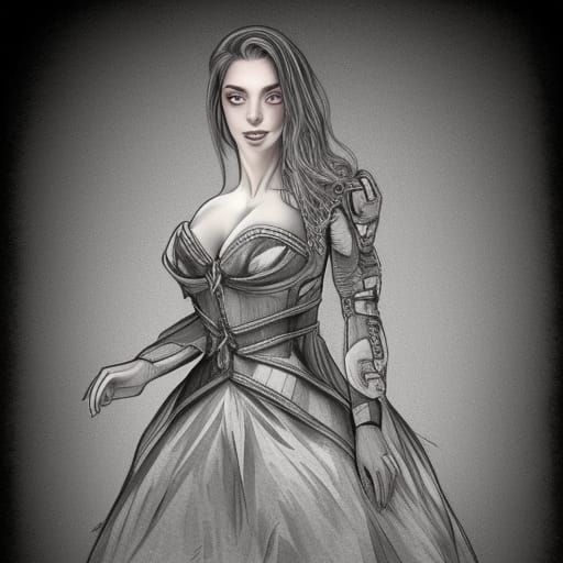 Modified 1800 dress drawing