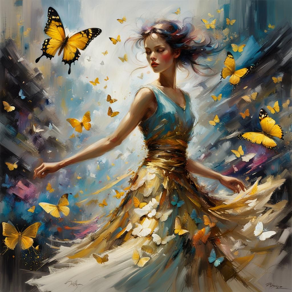 The butterfly, flower of the sky, dances by in a whirl of co...