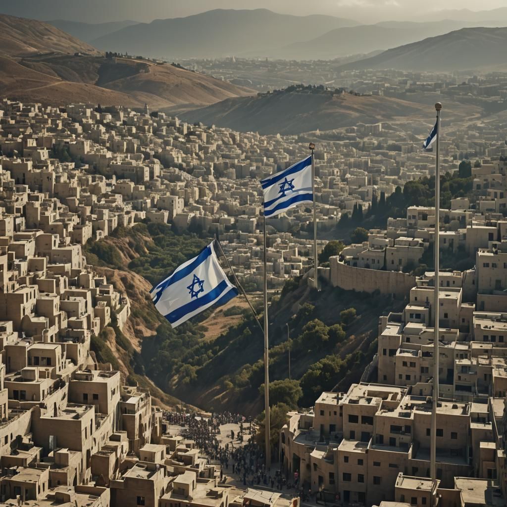 Epic Israel Flag Digital Matte Painting