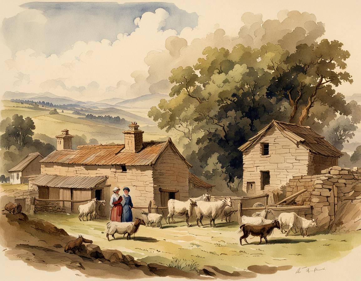 Rural Goat Farm - Journal Sketch