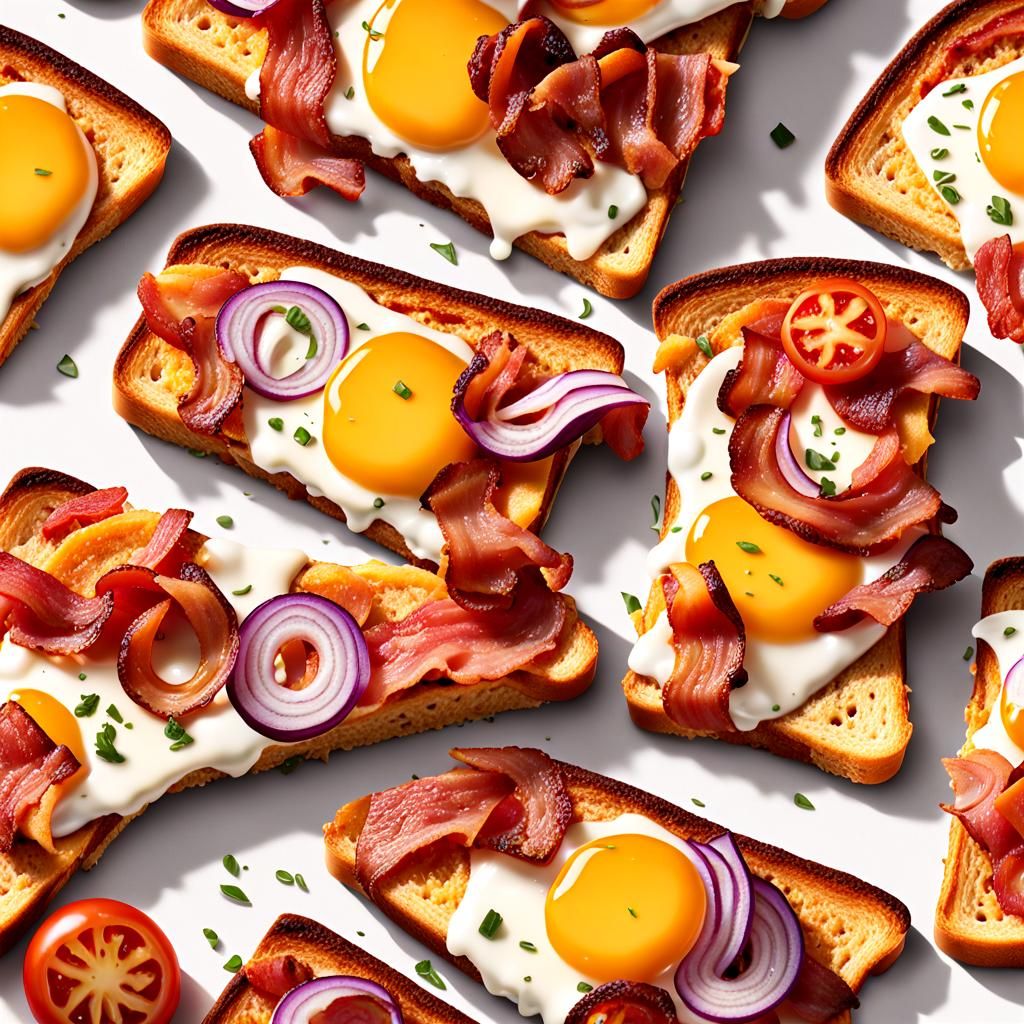 Crispy Bacon and Melted Cheese Sandwich, Photorealistic