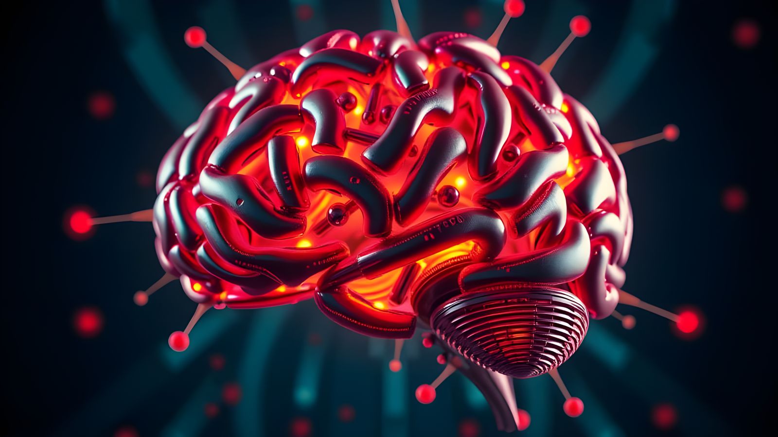 Colorful Abstract Mechanical Brain in 3D