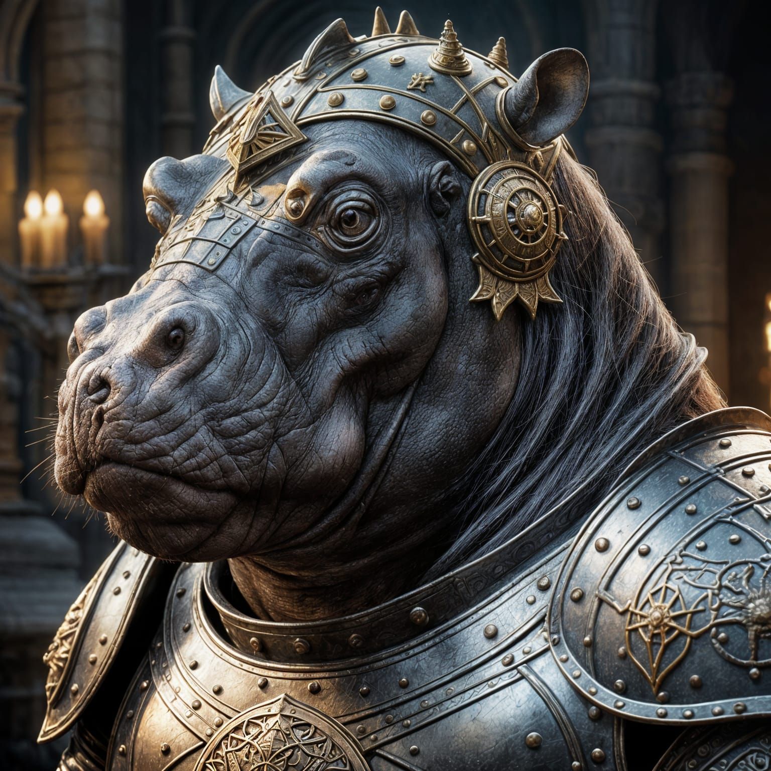 Hippo Knight: Dark Fantasy Concept Art