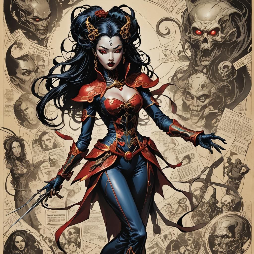 Mexican Wrestler Super-Villainess on Golden Gate Bridge