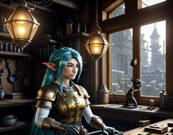 Gnome Repairs Automaton: Epic 3D Videogame Graphics