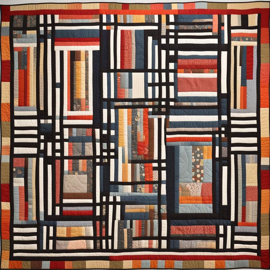 Frank Lloyd Wright Style Patchwork Quilt