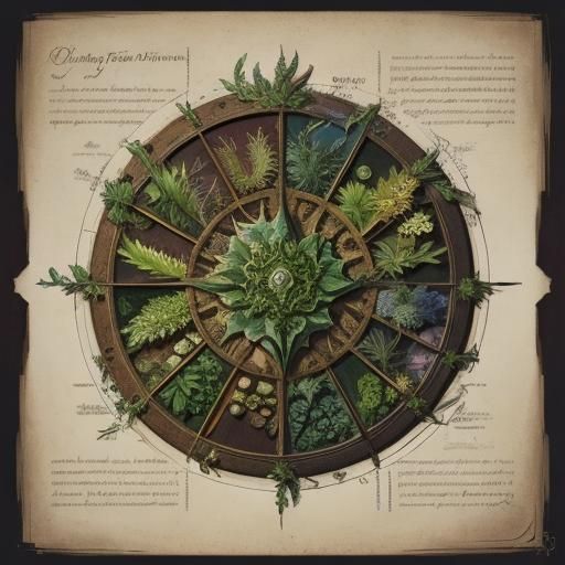 Da Vinci Style Vintage Plant Diagram