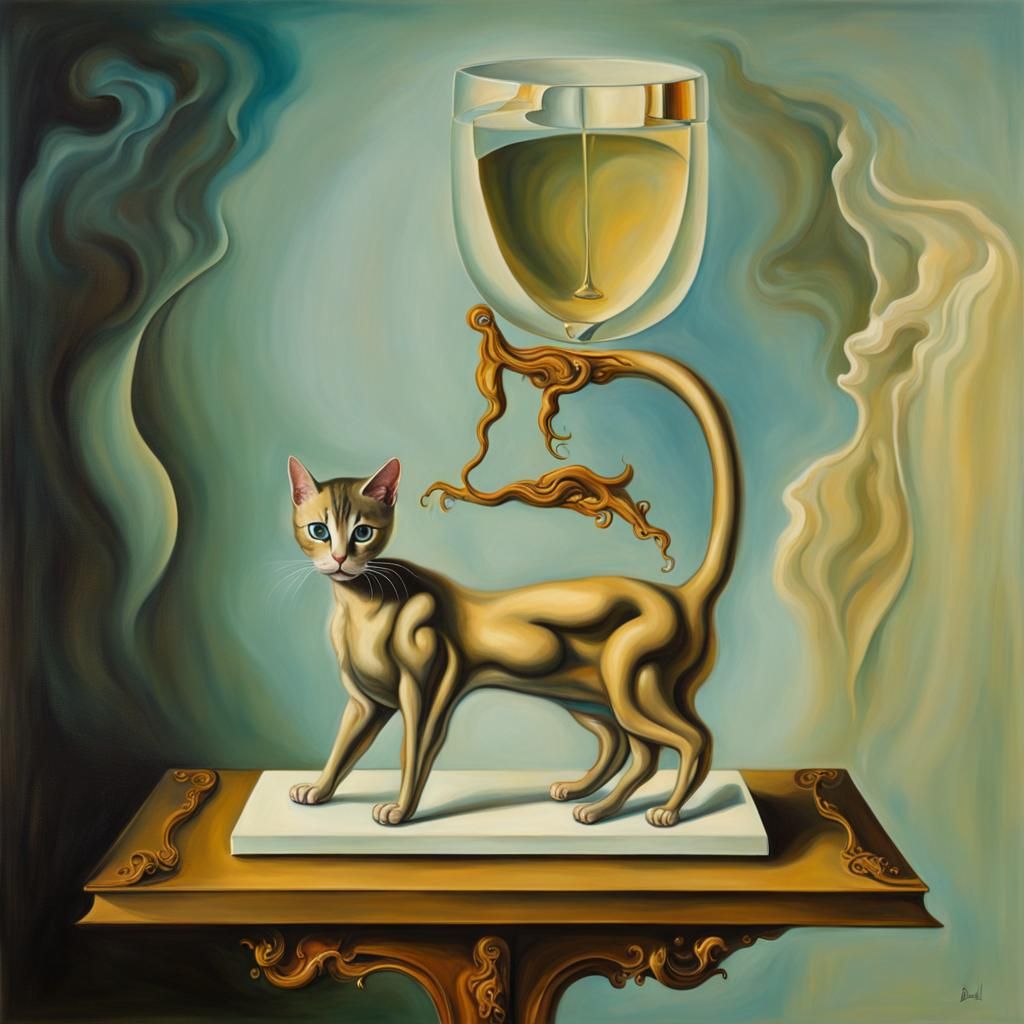 Cat Award Ceremony in Surrealist Style