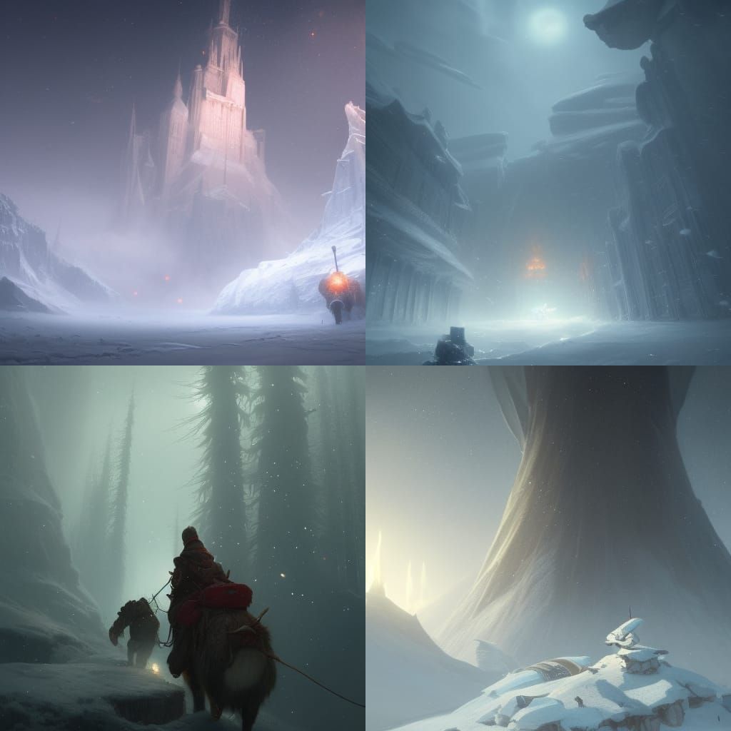 Epic North Pole Dark Fantasy Art