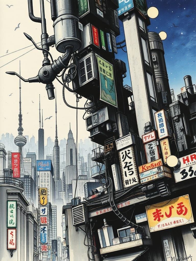 Bibliograffiti in Cyberpunk Style