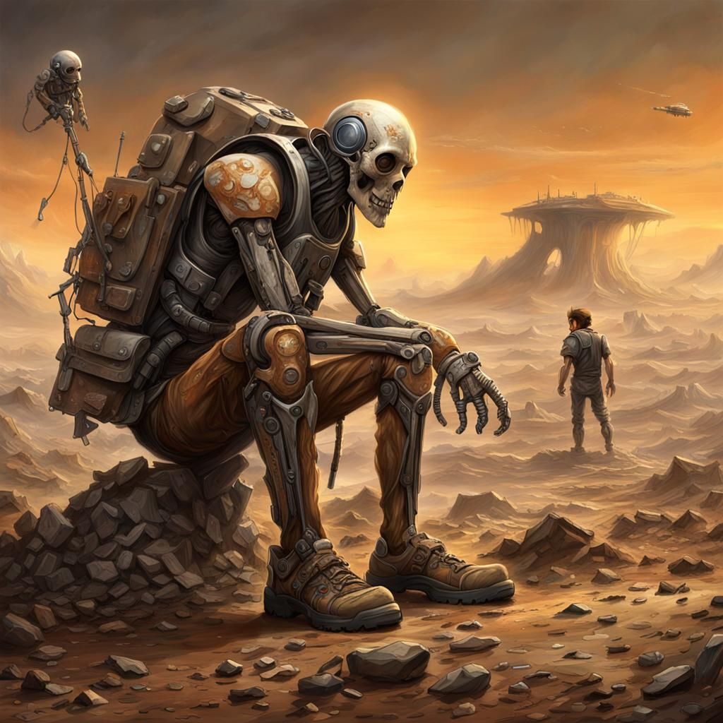 A Lone Survivor Rescues a Disabled Humanoid in the Jupiter W...