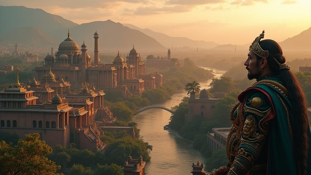 Regal Figure Meets River Goddess in Hyperrealistic Art